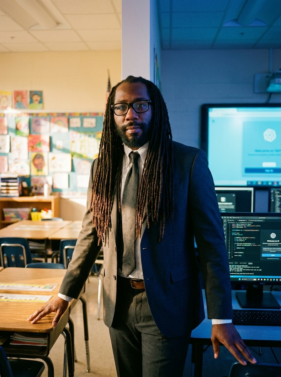Manasseh Lee in classroom