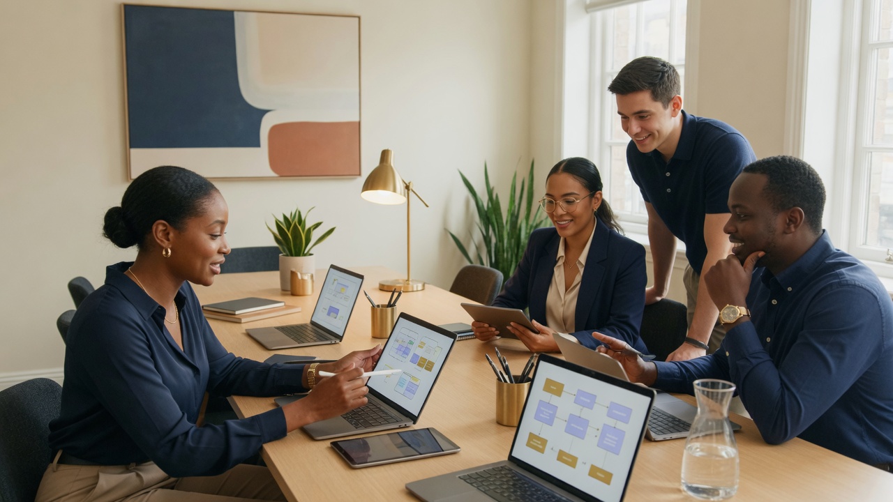 Small business team learning to use AI tools for daily workflows